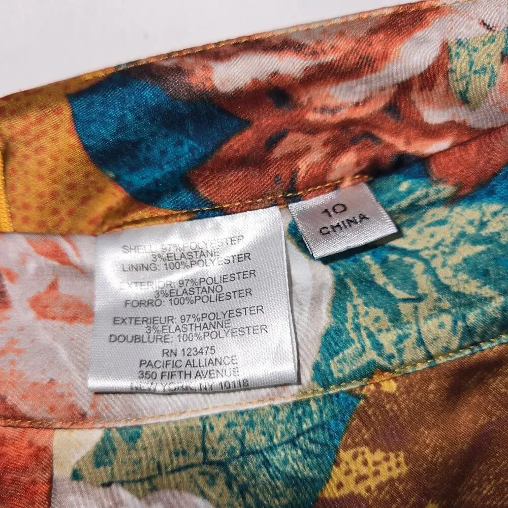Tahari ASL Inverted Pleated Floral Midi Skirt. Size 10.